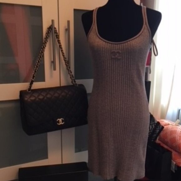 CHANEL sleeveless metallic knit summer dress EU 38 - Picture 1 of 5